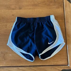 Nike Women's Navy Blue Athletic Shorts with White Trim